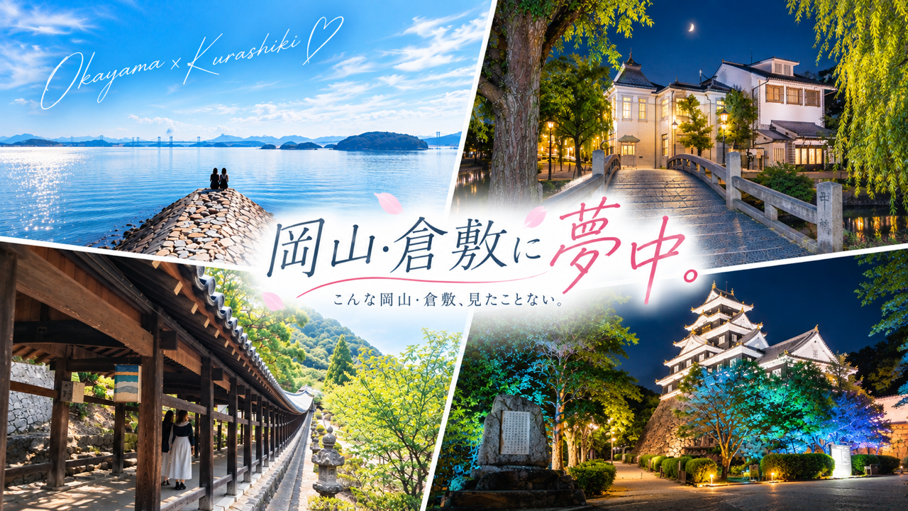 <div class="feature-card__title">岡山・倉敷を巡る周遊PR動画「岡山・倉敷に夢中。」を公開しました！</div>